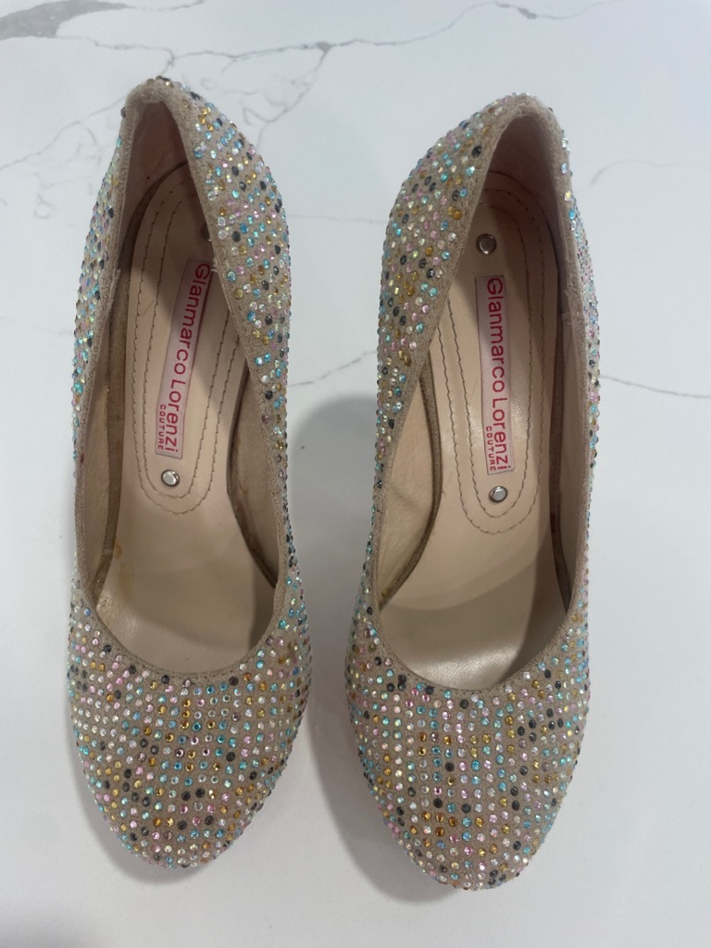 Gianmarco Lorenzi Women's Glitter heels Multicolor stones sparkly - Picture 12 of 16